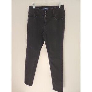 BLUE SPICE Juniors Size 11 Black Dark Wash Mid-Rise Jeans Skinny Fit